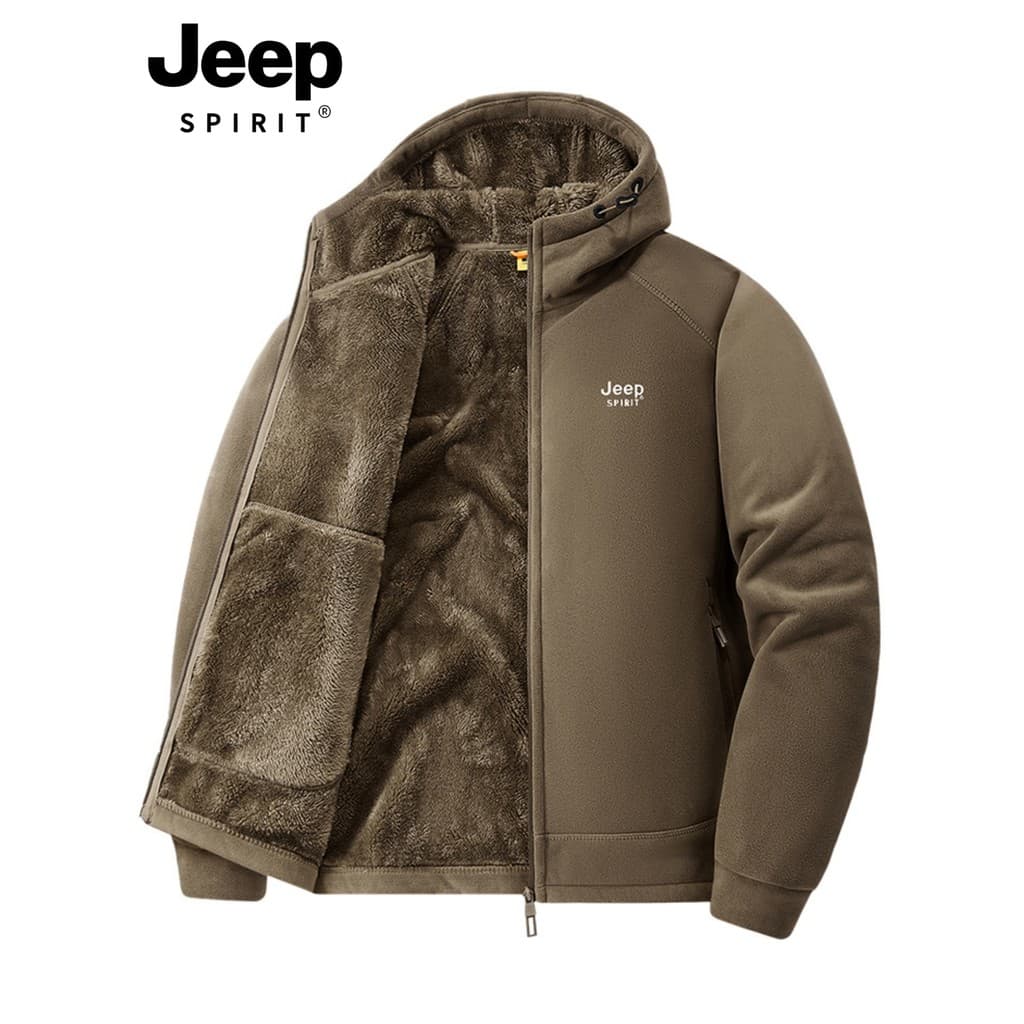 Jeep velo engrossado jaqueta masculina inverno quente novo estilo jaqueta de lã com capuz Casual esportes jaqueta de lã