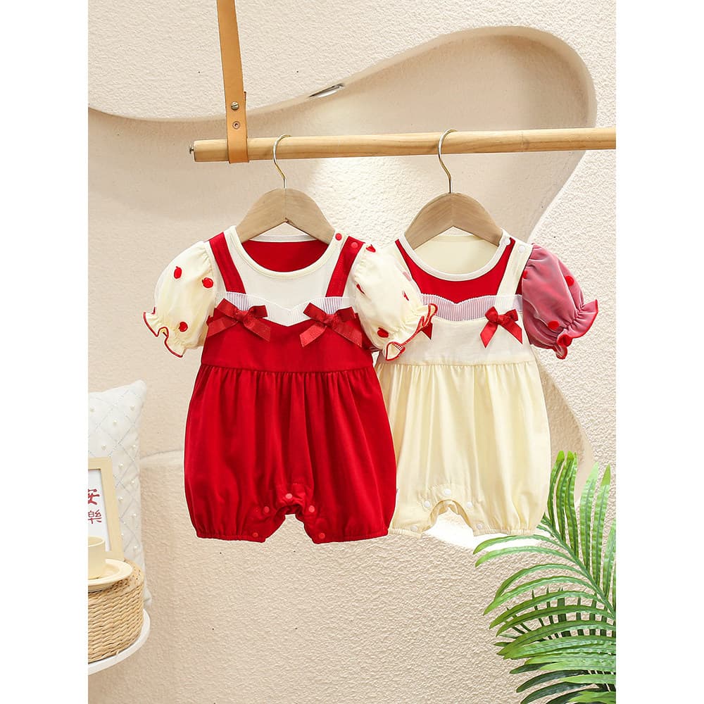 Bebê bebê roupas de verão bebê menina macacão princesa um mês cem dias verão fino Super bonito estilo ocidental macacão