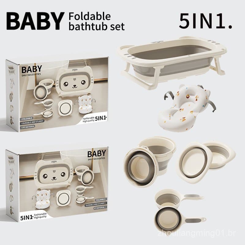 Conjunto de banheira infantil colorida, um presente para mães e bebês, conjunto de banheira dobrável, conjunto de banhei