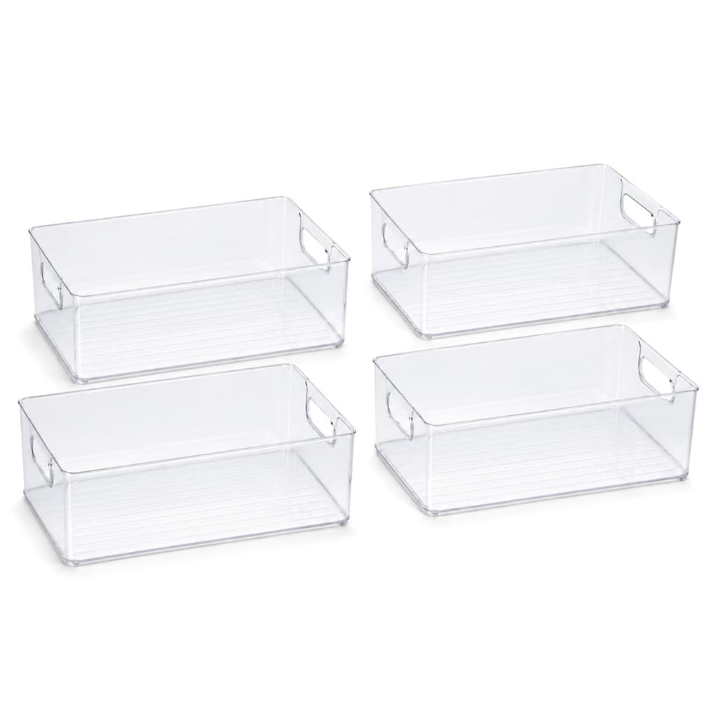 Kit 4 Organizadores Transparentes 20x30 cm Para Geladeira Maquiagem E Cozinha Multiuso - Plasútil
