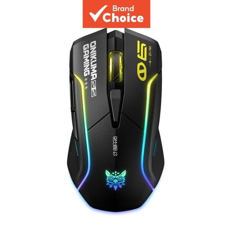 Mouse Gamer Sem Fio Tri-Modo ONIKUMA DM06 RGB com Iluminação para E-Sports, Mouse com Fio e Conexão Bluetooth 2.4GHz