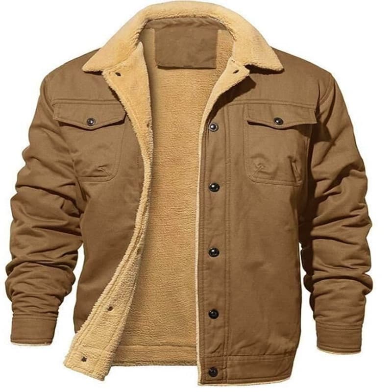 2026 Cross-Border outono inverno nova jaqueta masculina forro de lã algodão Workwear jaqueta Casual jaqueta masculina fá