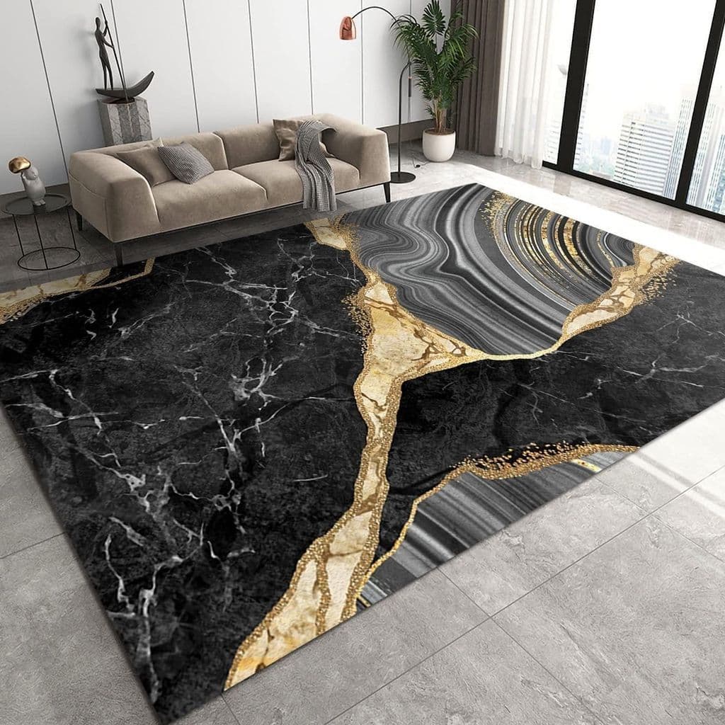 [Novo produto] Nordic Light Luxury Sala de estar Tapete Doméstico Resistente à Sujeira Tapete Antiderrapante Fácil-
