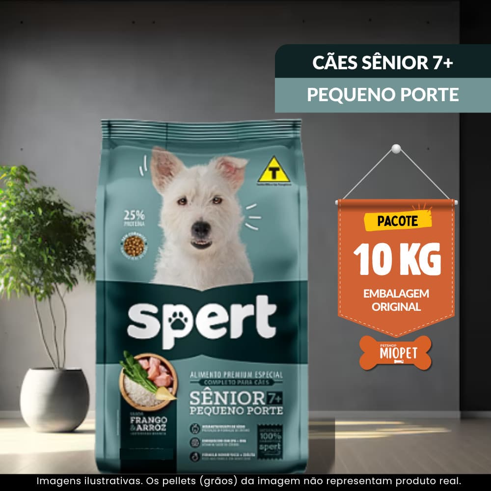 Ração Para Cachorro Spert Cães Senior Pequeno Porte 10,1 KG – Frango Arroz | 25% Proteína | Embalagem Original