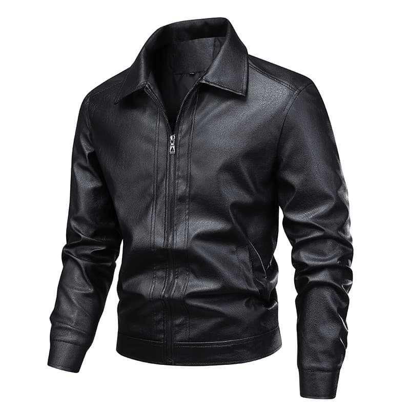 Cross-Border 2025 novo estilo jaqueta de couro masculina primavera fino-ajuste lapela jaqueta masculina superior à prova