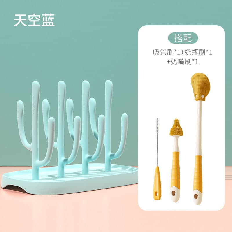 Rack de drenagem de mamadeira dobrável para bebê, copo de água para bebê, rack de armazenamento para secagem de mamilos