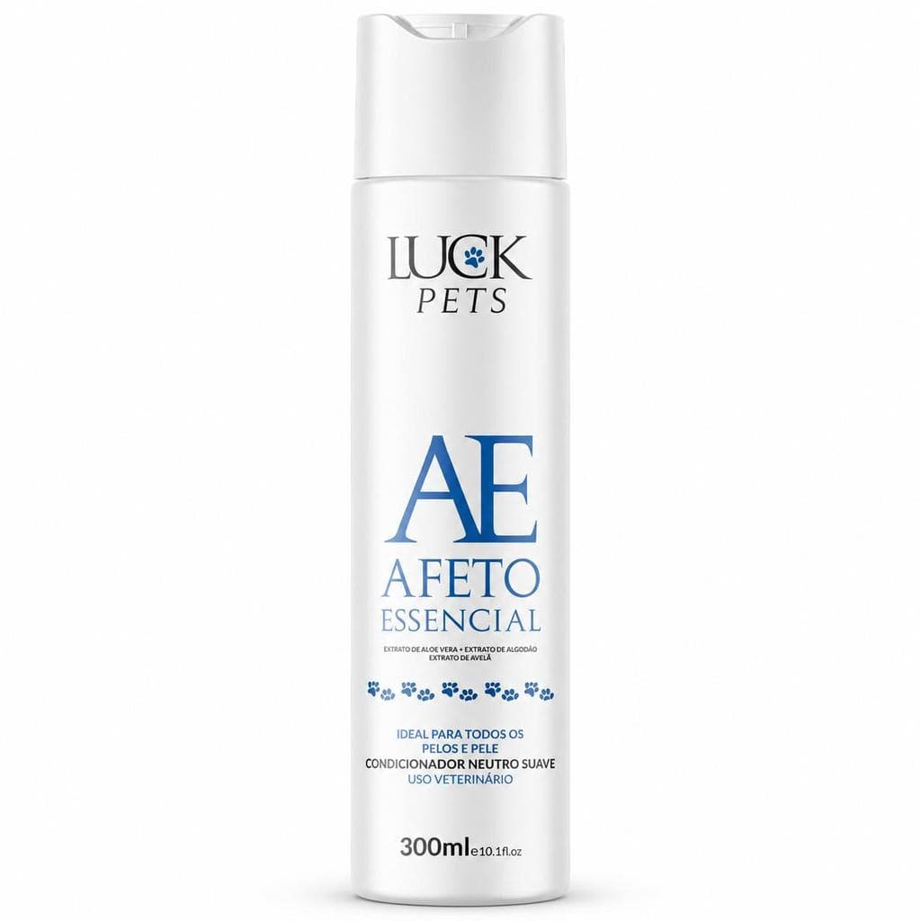 Shampoo Pet Neutro Afeto Essencial 300ml para Todos os Pelos e Pele Suave Uso Veterinário Luck Pets