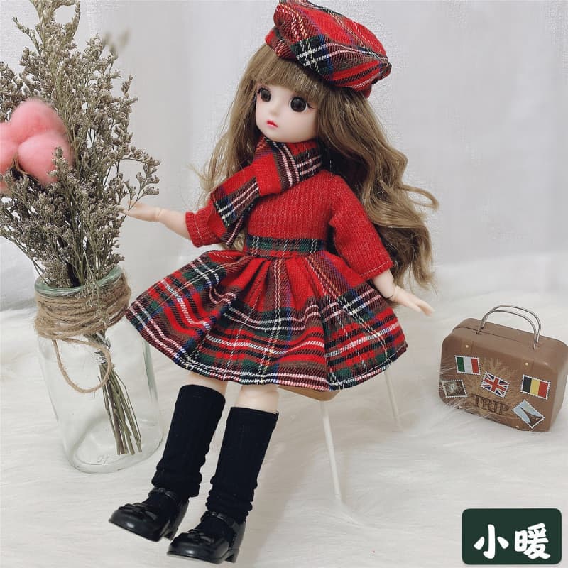 Boneca BJD 30cm Articulada, Cabelo Realista, Roupas e Sapatos Trocáveis, Presente Menina