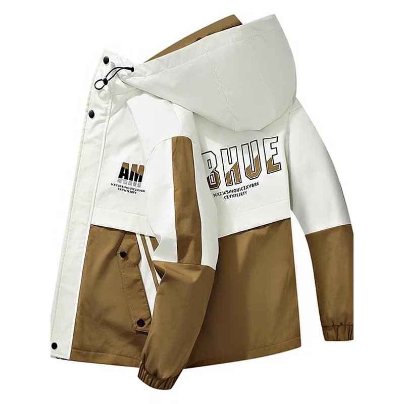 Primavera outono jaqueta masculina na moda versão coreana macacão com capuz jaqueta masculina Casual fina solta jaqueta 