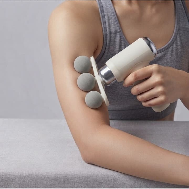Pistola Massageadora Muscular Profissional 25W Recarregável USB-C 9 Ponteiras Massagem Corporal Portátil SIMPLUS