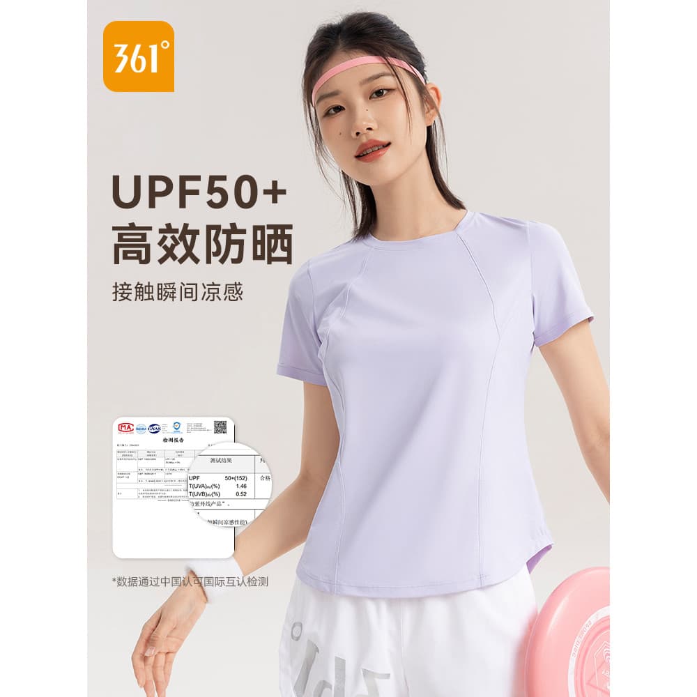 361 roupas de secagem rápida femininas verão 2026 novo estilo de manga curta camiseta Badminton roupas de Fitness corren
