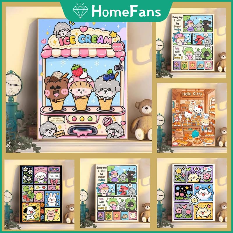 Hfcute Animal World Diamond Mosaic 5D DIY Pintura Diamante Redondo Strass Ponto Cruz Decoração De Parede De Casa Kits De