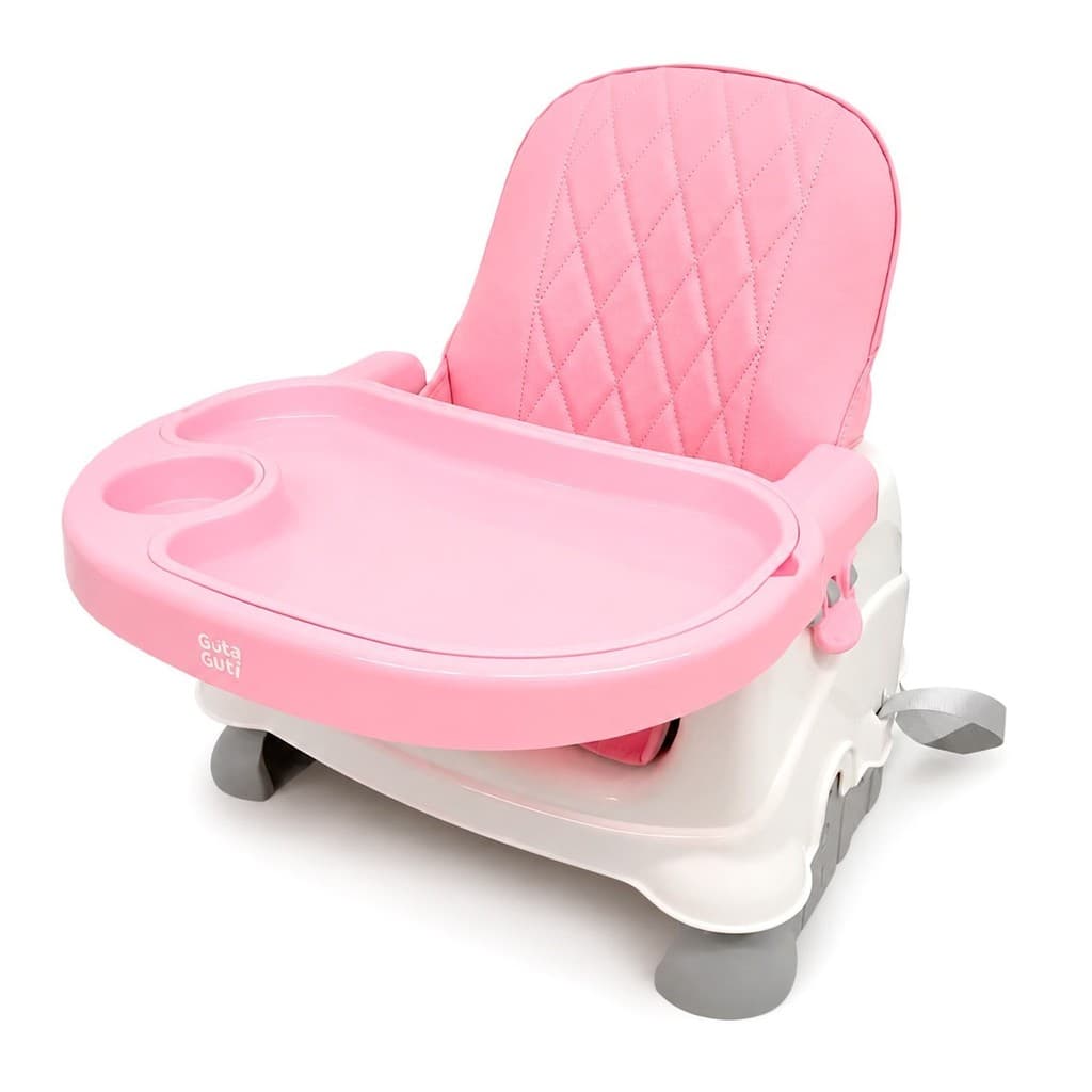 Cadeira De Alimentação Ajustável Para Bebê Rosa Portátil Com Bandeja Papinha Bebê - Guta Guti