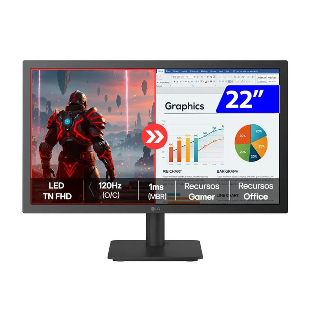 Monitor Gamer 22U403A 22 Full HD 120Hz VA HDMI VGA LG