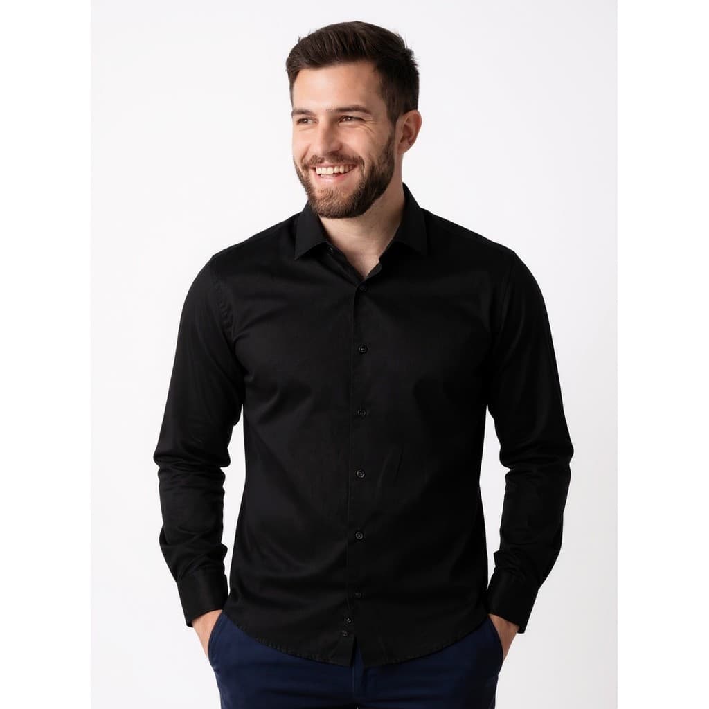 Camisa Masculina Manga Longa Tricoline Premium Slim Fit Social — Thigo Store
