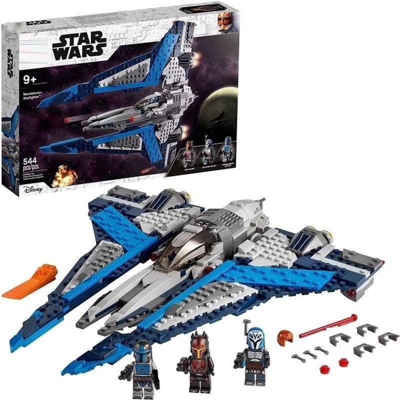 Blocos de montar Lego da série Star Wars Mandalorian, nave estelar de combate, brinquedo educativo de montagem para meni