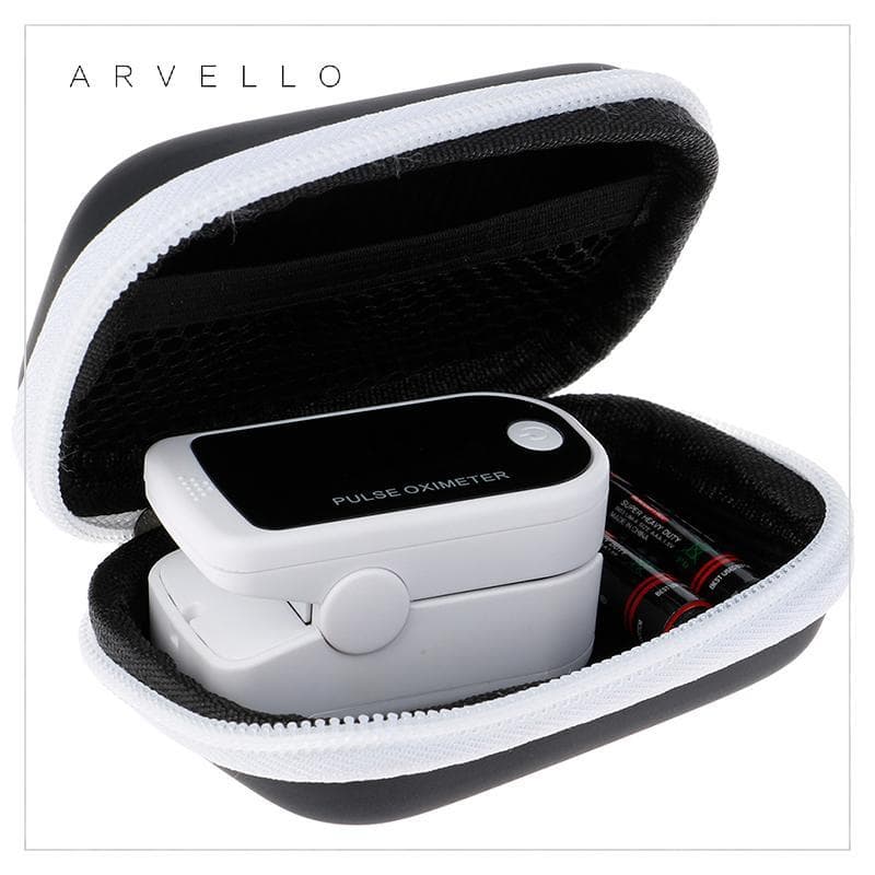 Monitor De Oxímetro De Pulso Arvello Bolsa De Dedo Medidor De Oxigênio Digital Com Zíper