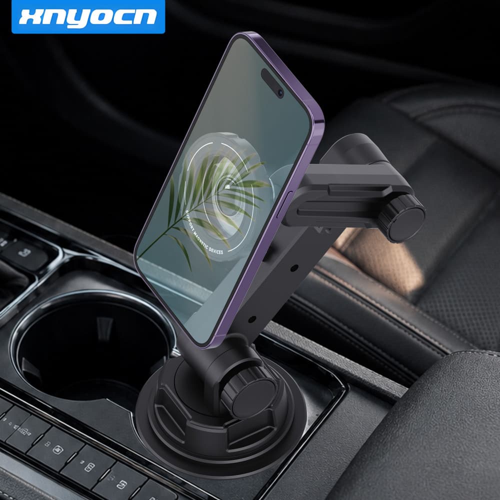 Suporte De Copo Magnético Para Carro N52 , Telefone Com Anel De Metal , Instalação Rápida E Braço Ajustável 360 ° Rotaçã