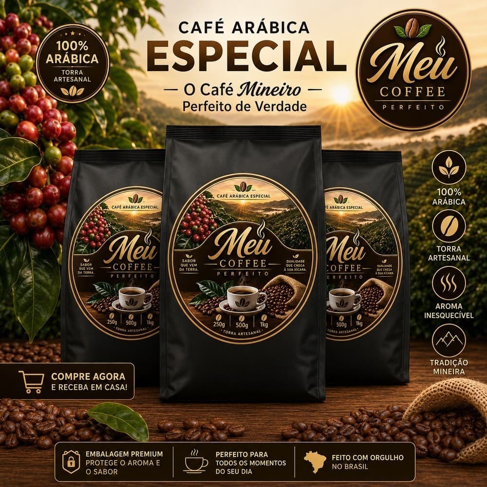 Café Arábica Torra Média em Grãos Meu Coffee Perfeito Safra 2026 250 gramas