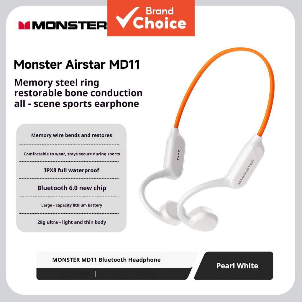 Fones de ouvido Monster MD11 Bluetooth 6.0, fones sem fio, ultrabaixo atraso, conexão estável, fones de ouvido