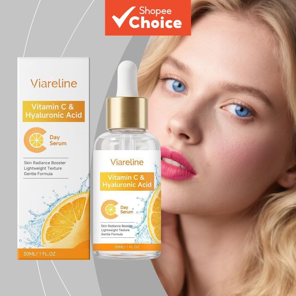Essência Facial de Vitamina C 30ml – Soro Hidratante e Refinador de Poros com Ácido Hialurônico – Textura Leve e Não
