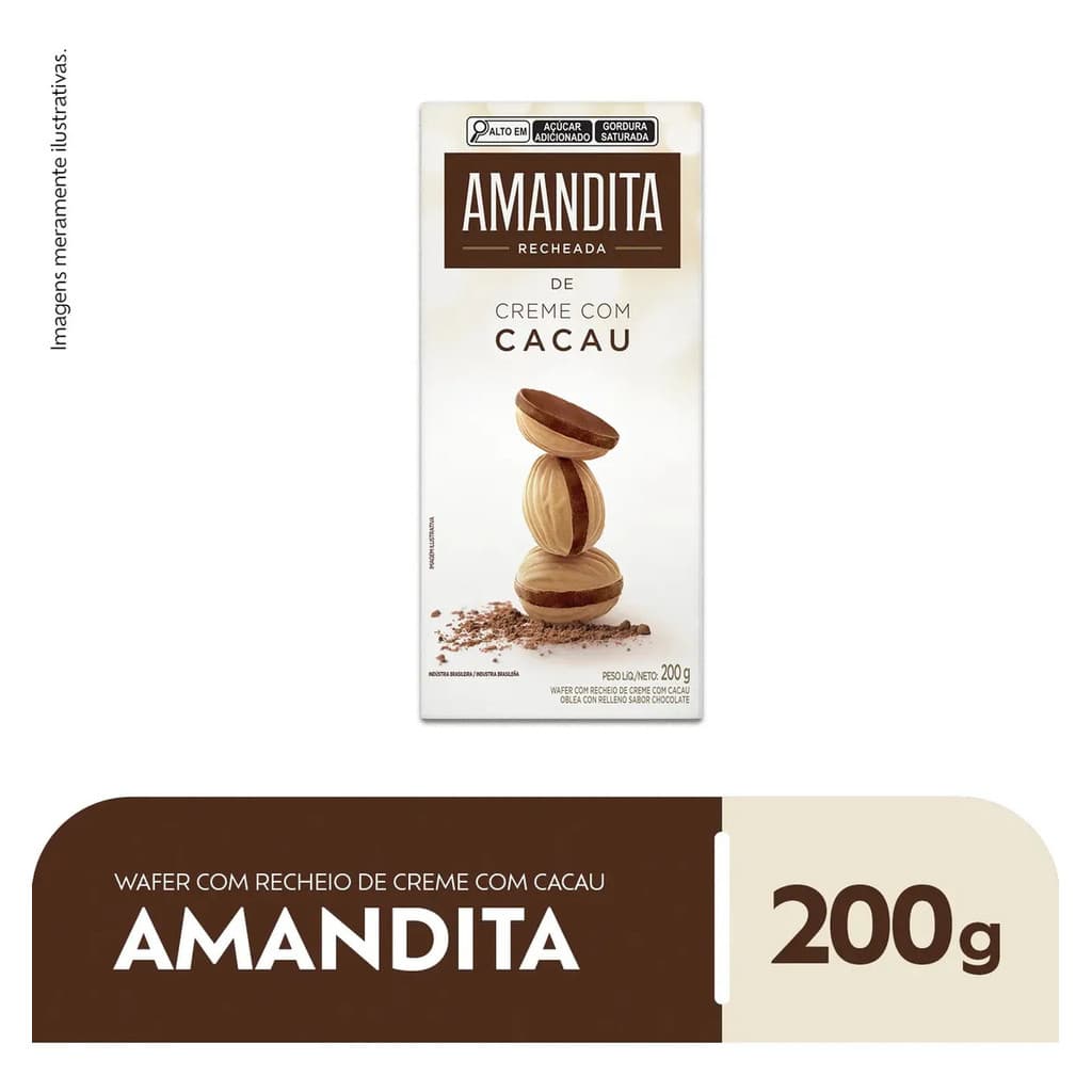 Biscoito Amandita Chocolate 200g – Wafer Crocante com Recheio Importado