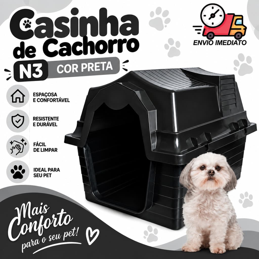 Casinha de Cachorro N3 Casa de Pet para Cães Pet Resistente Confortável Fácil de Limpar