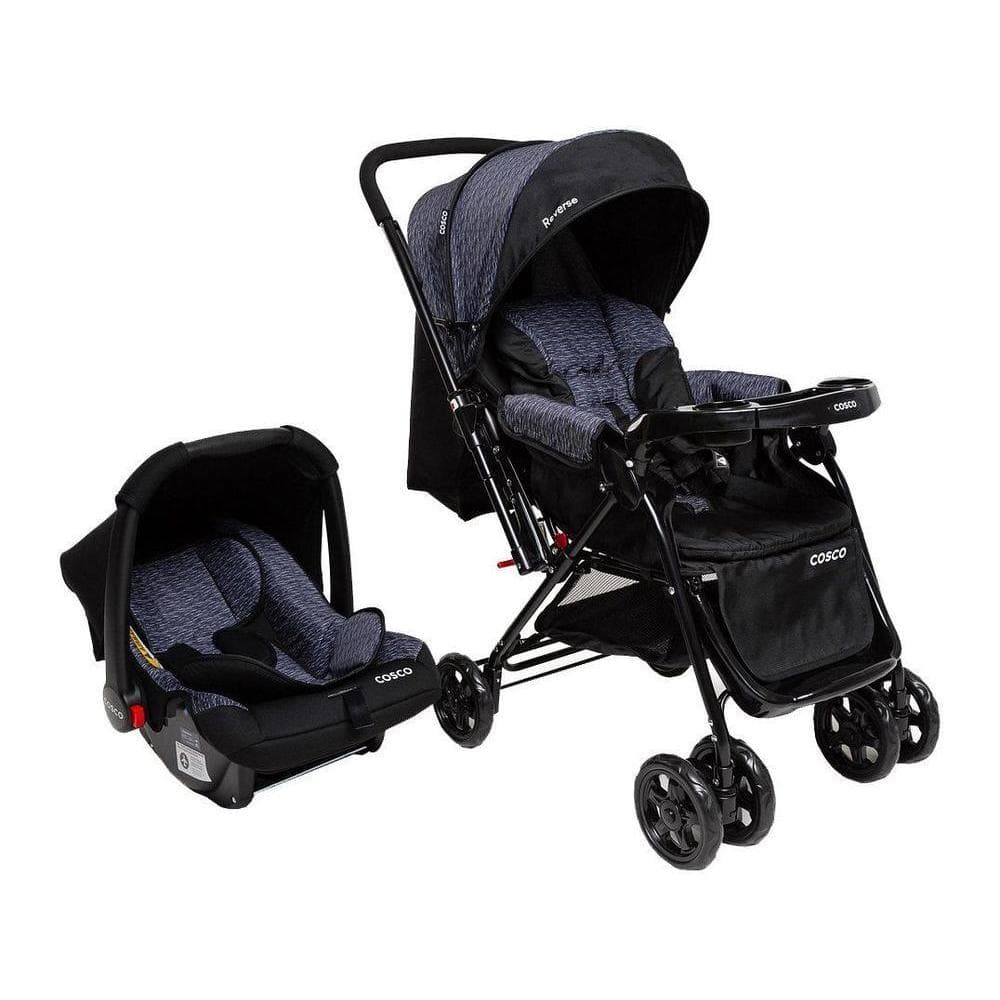 Carrinho de Bebê Alça Reversível com Bebê Conforto Cosco Kids Travel System TS DUO Reverse 0 a 15kg
