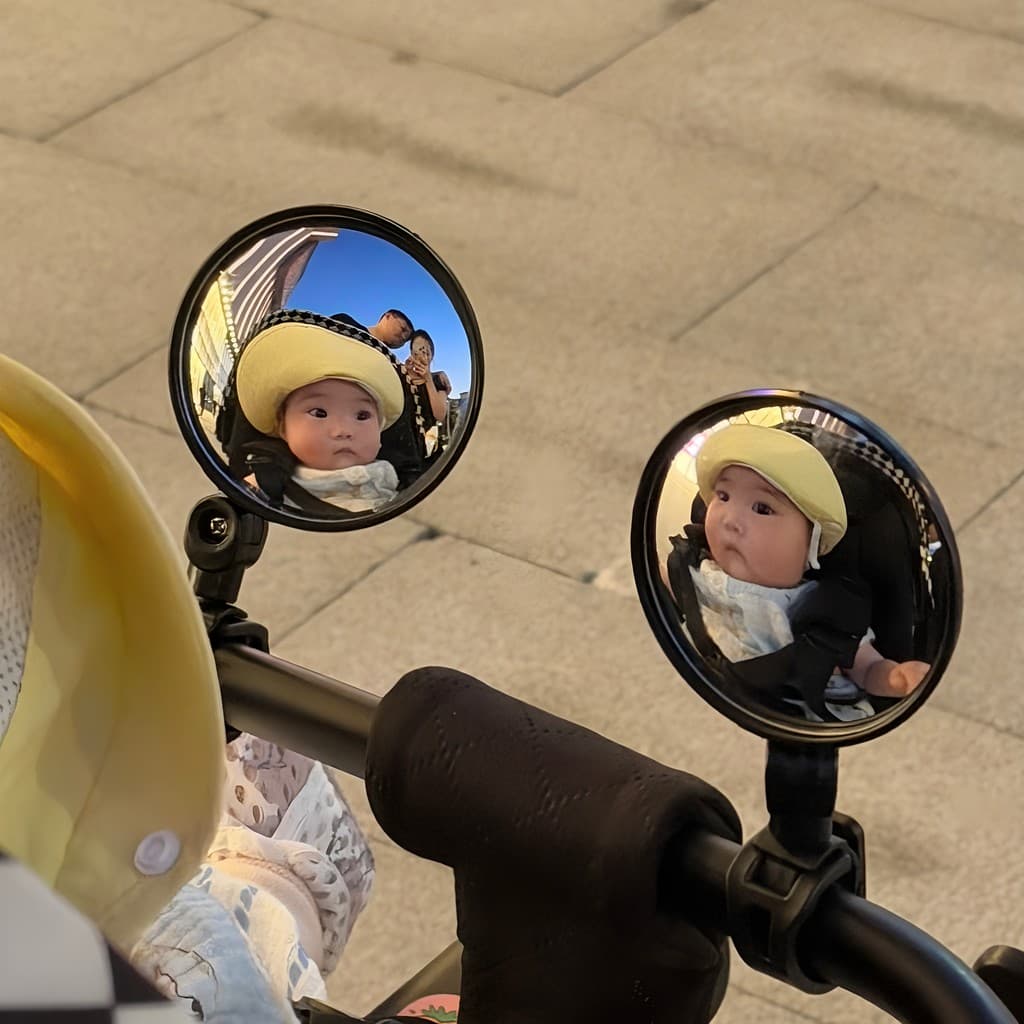 Espelho retrovisor para carrinho de bebê, refletor pequeno para carrinho de bebê giratório de 360 graus, acessórios para