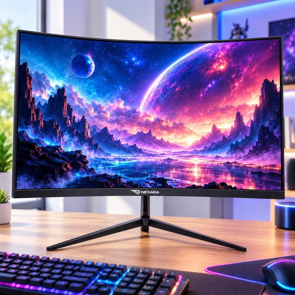 Monitor Gamer 23,8 Pol Curvo R1500 Full HD 165Hz 0,5ms GTG VA FreeSync HDMI Nexara N-ZXR24-165HZ