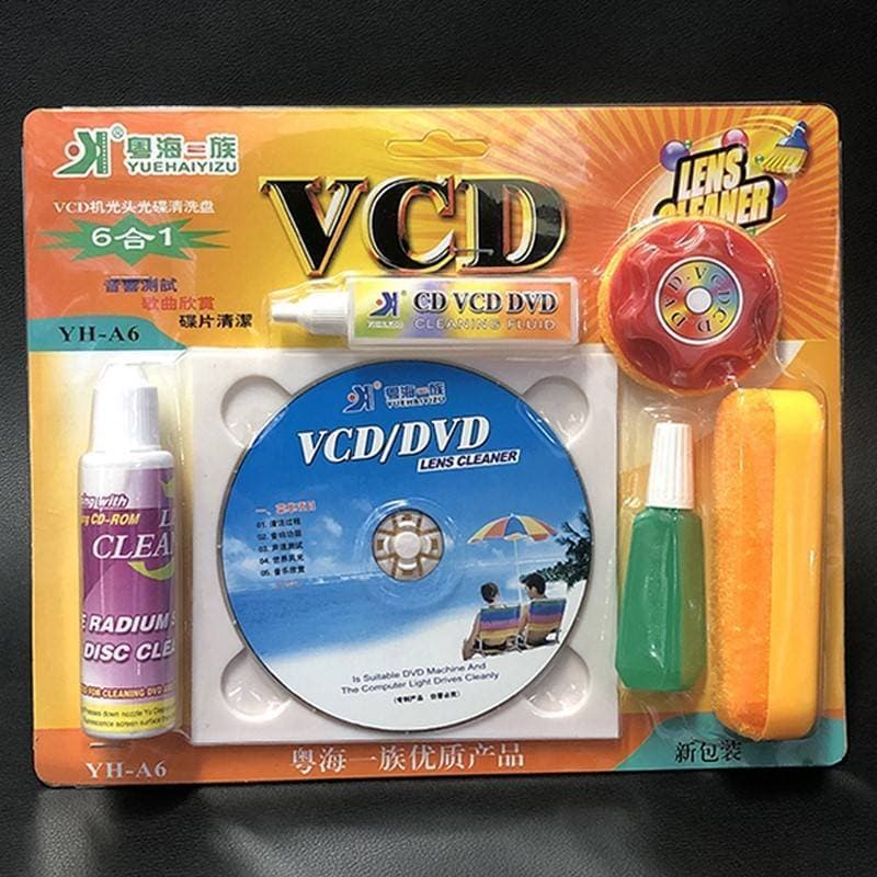 Disco de limpeza de cd de carro, Kit de limpeza de cabeça a Laser DVD, unidade óptica VCD, unidade de disco, agente de l