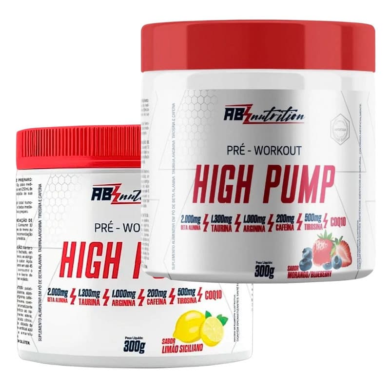 Pré-treino High Pump Abs Nutrition Suplemento Academia 300g Energia Alta Performance Emagrecimento