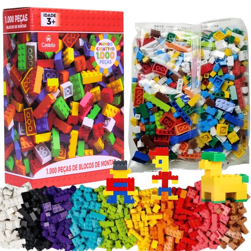 Brinquedo Blocos De Montar Infantil Educativo Castela