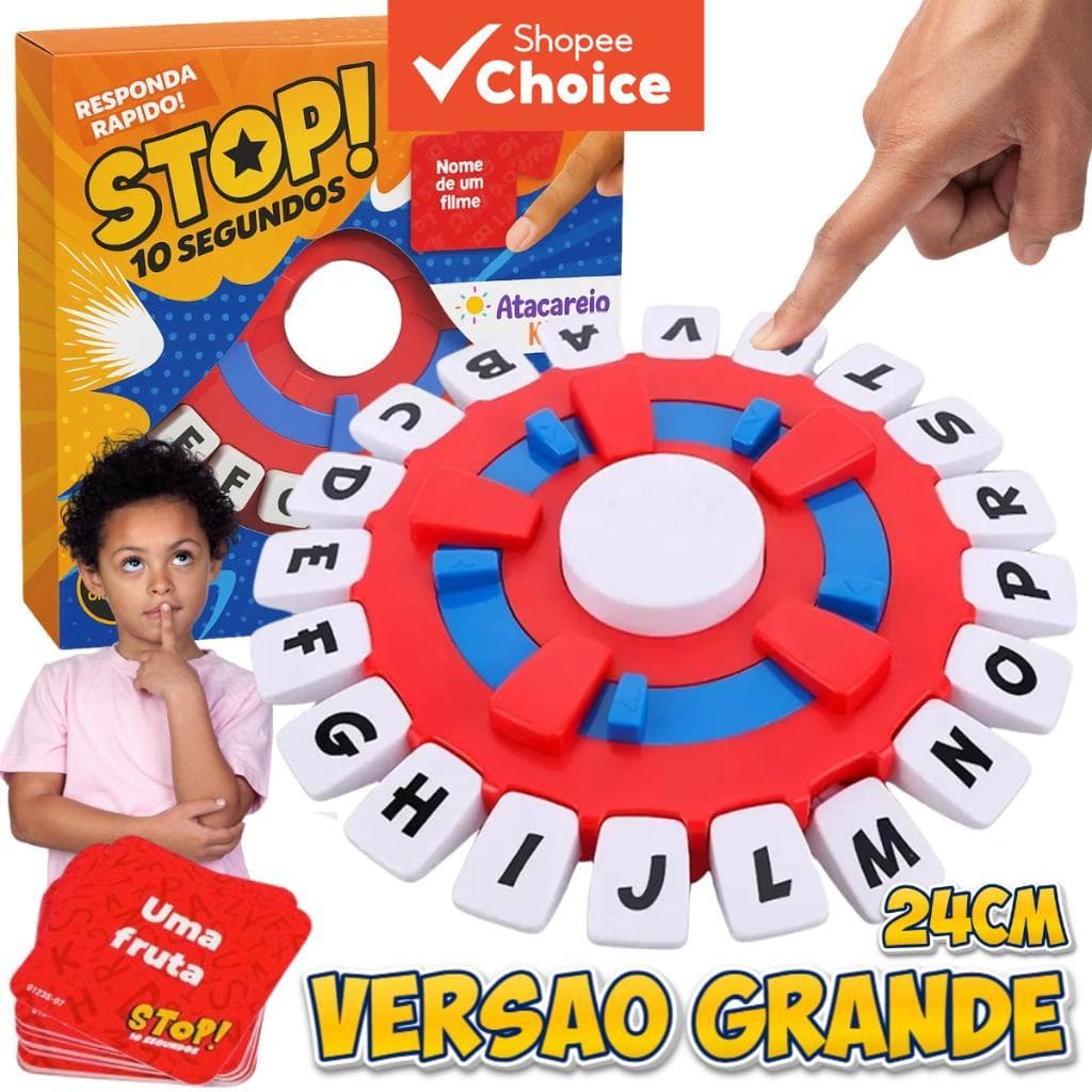 Stop! Jogo de Tabuleiro: Jogo de Palavras Rápidas para Famílias e Crianças, Presente de Lógica, Brinquedo Educacional