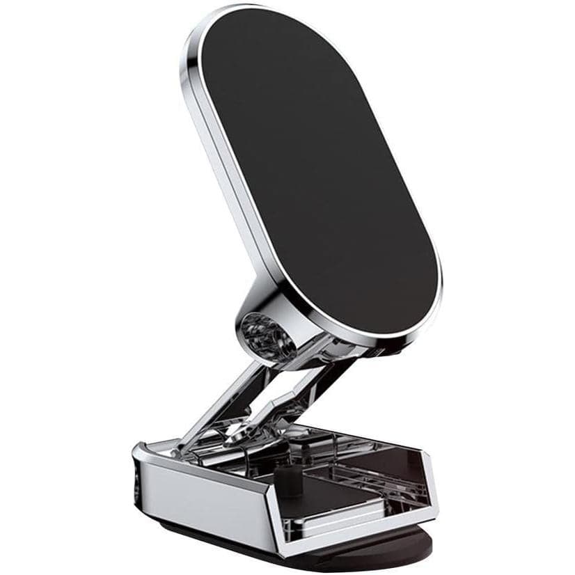 Suporte de celular para painel de carro, dobrável, de metal, com rotação de 360 graus, suporte magnético forte para uso 
