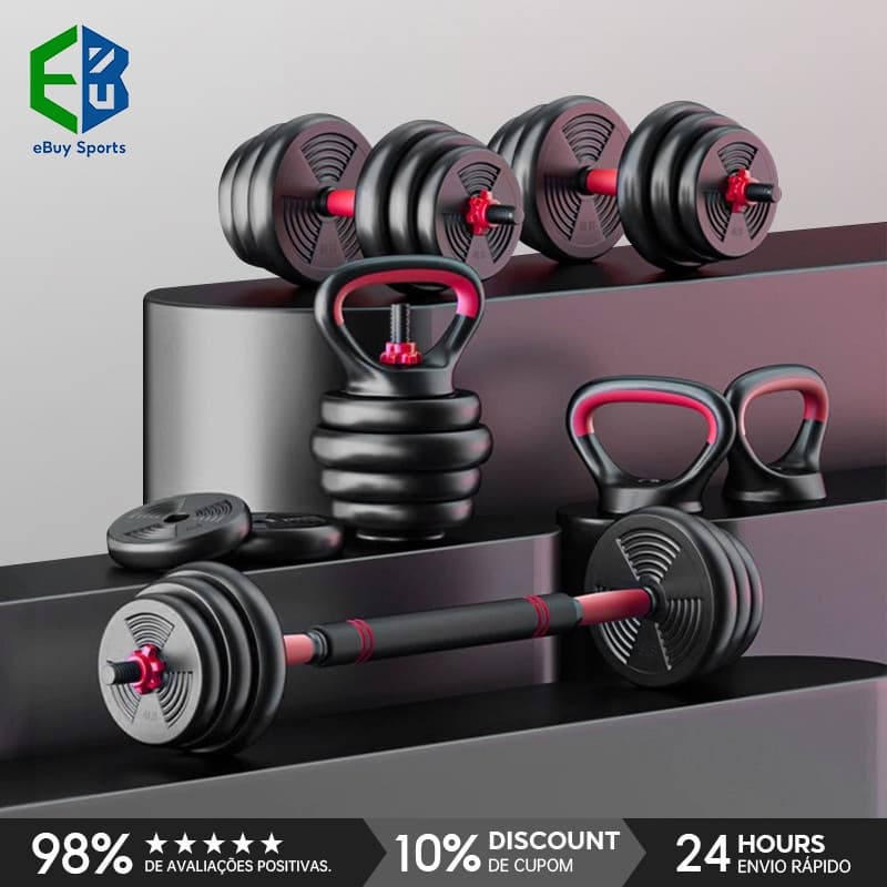 eBuy Sports Kit Halteres Dumbbell 20KG Ajustável Musculação Academia Fitness Treino em Casa Braço Peito Costas