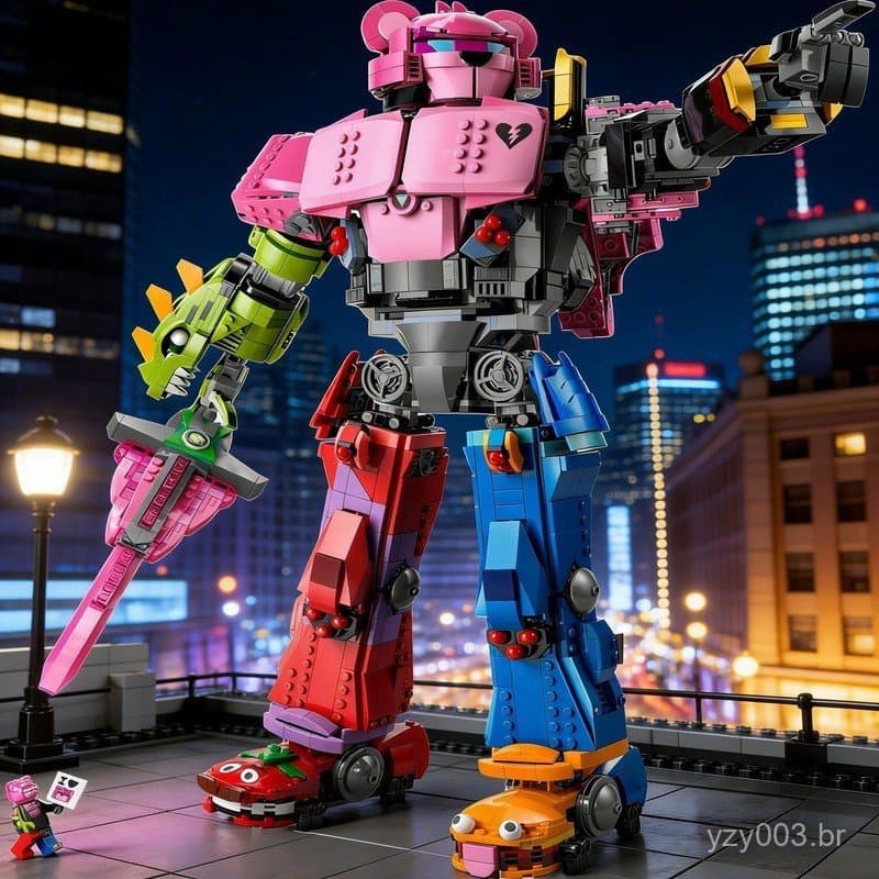 2503 peças compatíveis com Lego Fortress Night Strawberry Bear Series Mecha Crub 77078, blocos de montar para meninos e 