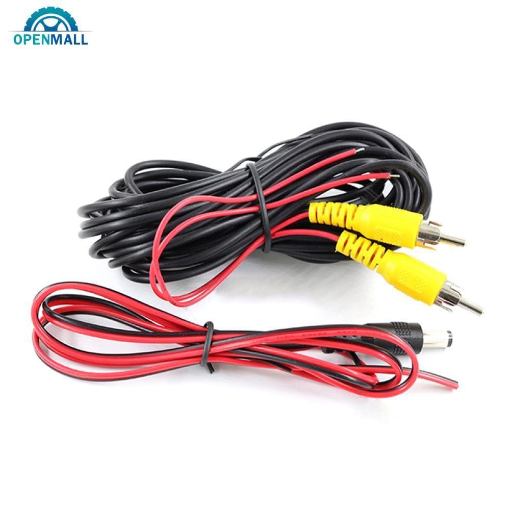 OPENMALL 6M RCA Cabo De Vídeo AV Extensão Fio Chicote Com Adaptador Alimentação ADC Para Câmera Visão Traseira Do Carro 