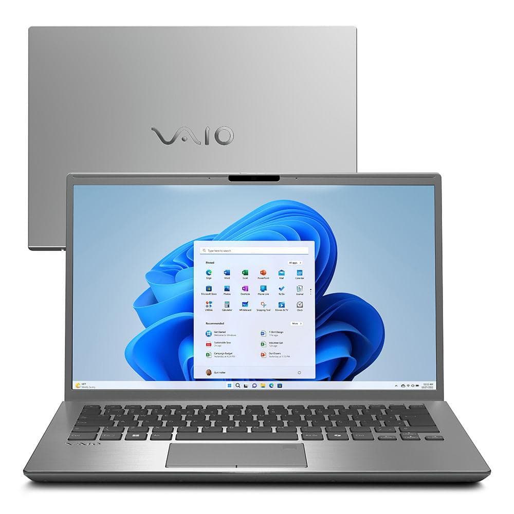 Notebook VAIO FE14 Intel® Core™ Ultra 5-135U, Windows 11 Home, 16GB RAM, 512GB SSD, 14" IPS Full HD - AI-PC - Prata