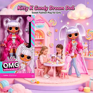 LOL Surprise OMG Kitty K Entry Fashion Doll , Boneca Articulada Com Roupa Fofa , Ótimo Brinquedo Desembalagem , Presente