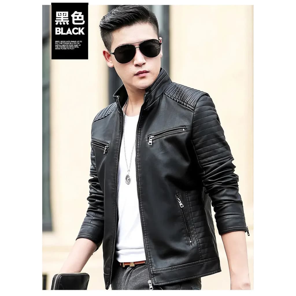 Outerwear Masculino Terno De Couro Jaqueta Masculina Fino Ajuste Blazer Casaco Moda Streetwear Casual Jaquetas