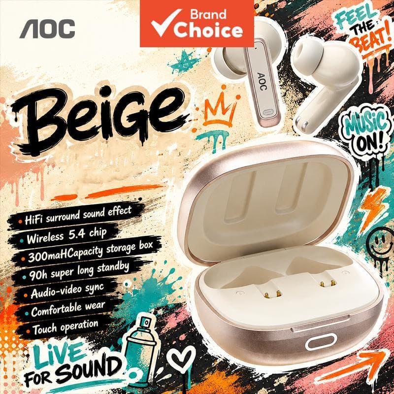 Fones de Ouvido AOC ACT4611, Fones de Ouvido para Dormir, Fones Sem Fio Bluetooth 5.4, Falantes com Bobina Móvel de