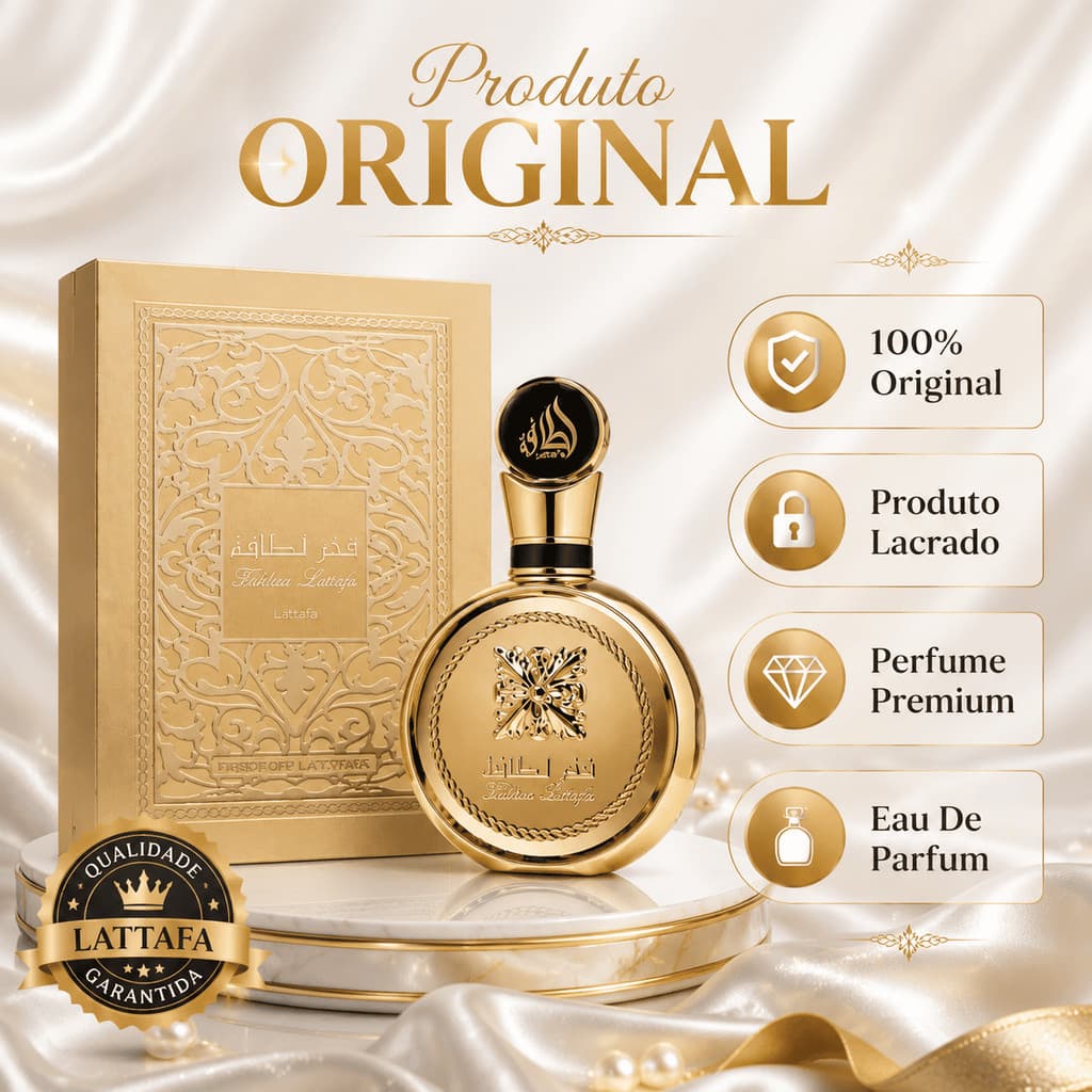 Perfume Árabe Feminino Fakhar Gold Extrait 100ml EDP Original Importado Luxuoso Marcante Longa Duração Alta Fixação