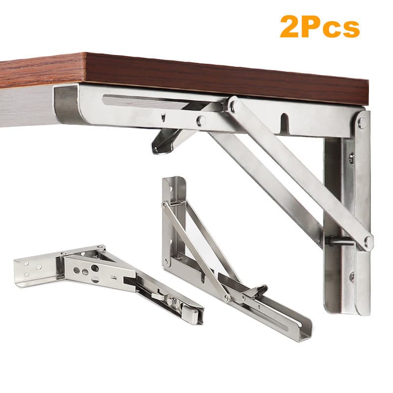2 Pçs Suportes 8-22 Polegada Decorativo Fixado Na Parede Suporte De Prateleira 304 Aço Inoxidável Triangular Mesa Dobráv