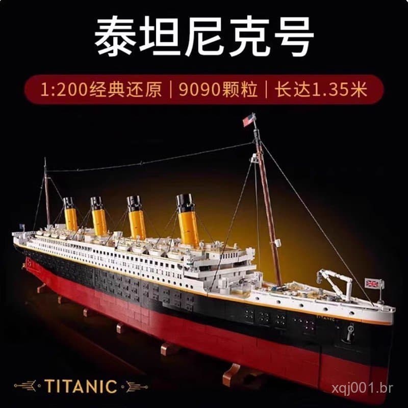 Compatível com o LEGO 10249 Titanic, um navio de cruzeiro em grande escala, um brinquedo de blocos de montar altamente d