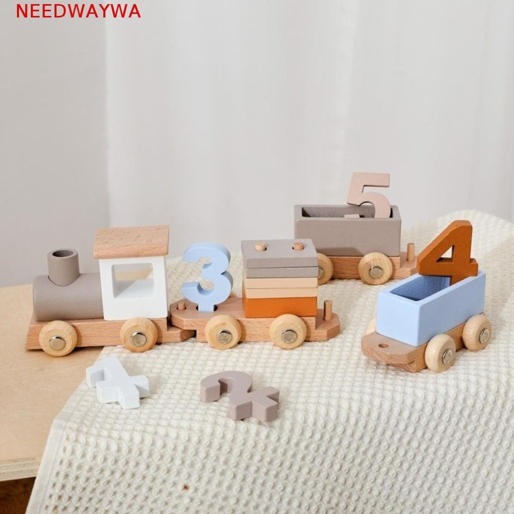 Brinquedo De Trem NEEDWAYWA , Carrinho De Blocos , Números Práticos , Brinquedos Educativos Para Bebês