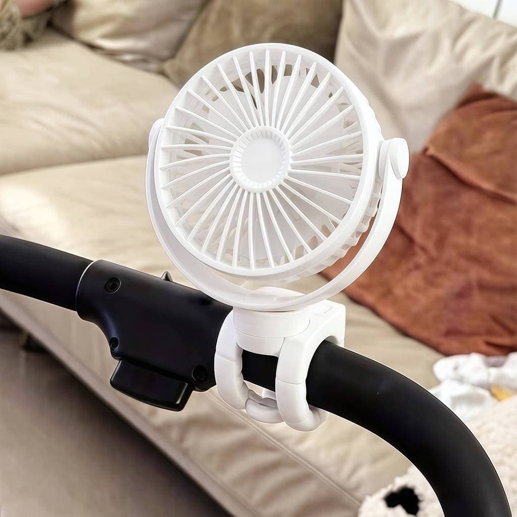 Carrinho de bebê portátil pequeno ventilador pode clipe carrinho dedicado bebê polvo ventilador bebê escorregadio ferram