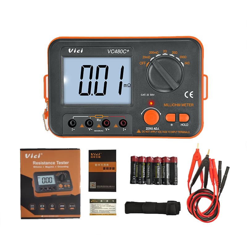 Megôhmetro digital VC60B+ para teste de resistência de isolamento 250V, 500V e 1000V