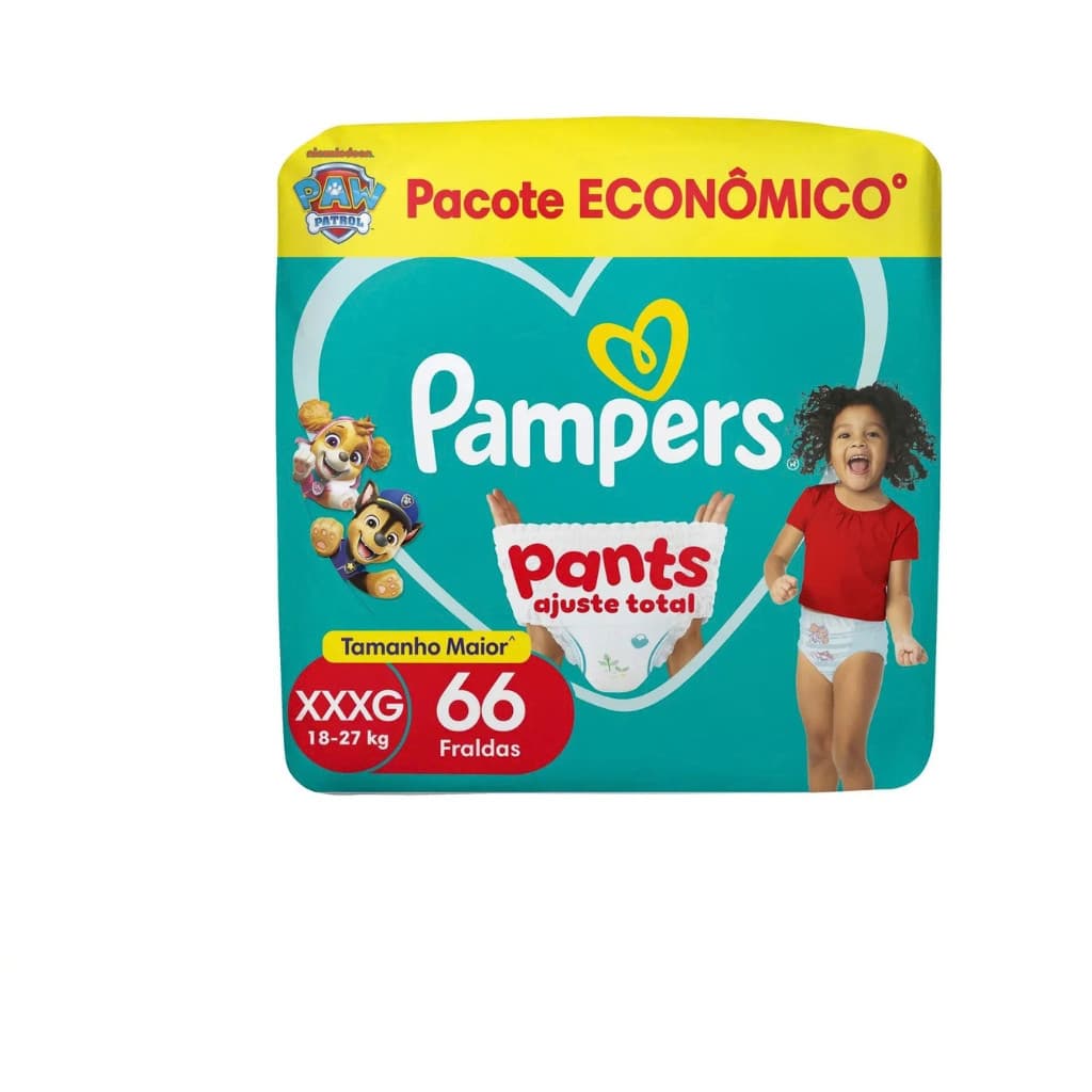 Fralda Infantil Pampers Pants Ajuste Total XXXG 66UN
