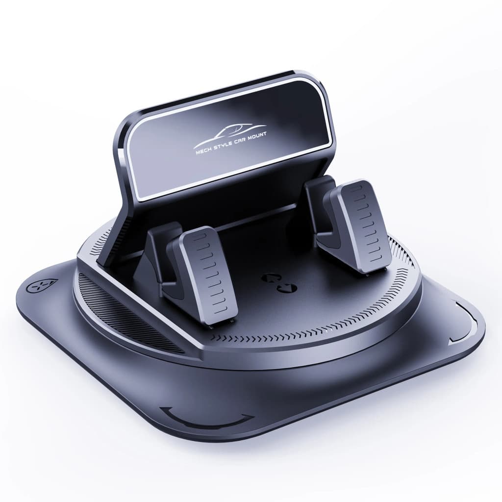Suporte de Celular para Carro 360° Giratório | Ajustável, Antiderrapante para Painel e Uso com Uma Mão